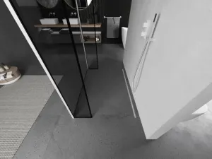 MEXEN/S - Kioto Sprchová zástena WALK-IN voľne stojaca 110 x 30 x 30, čierny vzor, biela 800-110-030-222-20-70-030