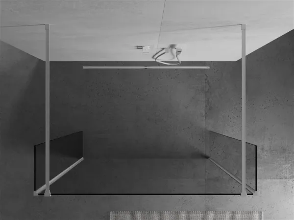 MEXEN/S - Kioto Sprchová zástena WALK-IN voľne stojaca 100 x 30 x 30, transparent, biela 800-100-030-222-20-00-030