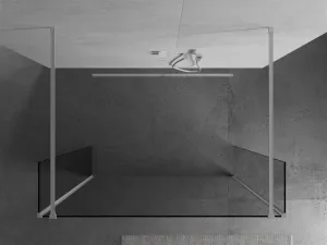 MEXEN/S - Kioto Sprchová zástena WALK-IN voľne stojaca 100 x 30 x 30, transparent, biela 800-100-030-222-20-00-030