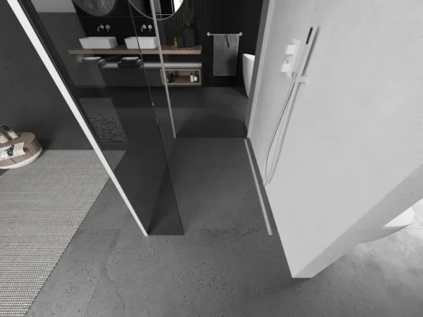MEXEN/S - Kioto Sprchová zástena WALK-IN 100 x 80 x 40, transparent, biela 800-100-080-221-20-00-040