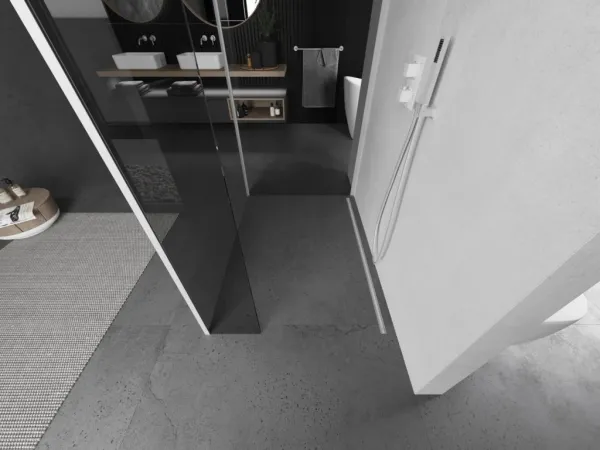 MEXEN/S - Kioto Sprchová zástena WALK-IN 115 x 100 x 30, transparent, biela 800-115-100-221-20-00-030