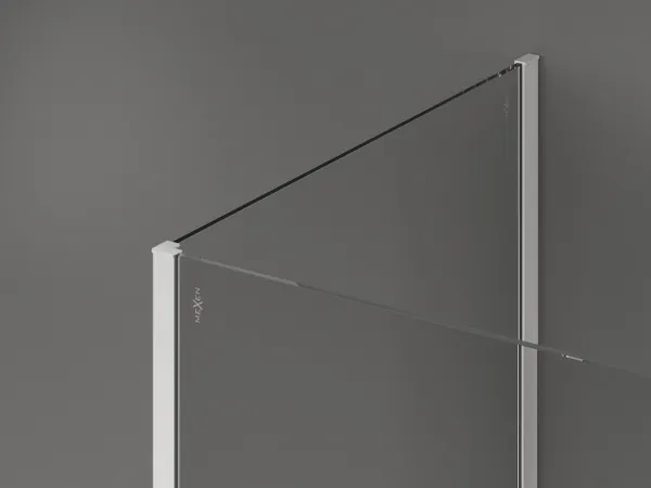 MEXEN/S - Kioto Sprchová zástena WALK-IN 110 x 95 x 40, transparent, biela 800-110-095-221-20-00-040