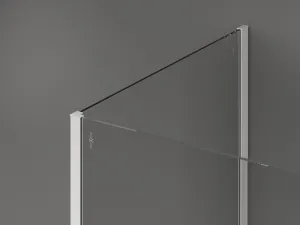 MEXEN/S - Kioto Sprchová zástena WALK-IN 110 x 95 x 40, transparent, biela 800-110-095-221-20-00-040