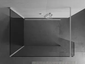 MEXEN/S - Kioto Sprchová zástena WALK-IN 90 x 85 x 40, transparent, biela 800-090-085-221-20-00-040