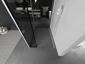 MEXEN/S - Kioto Sprchová zástena WALK-IN 110 x 70 x 30, čierny vzor, biela 800-110-070-221-20-70-030