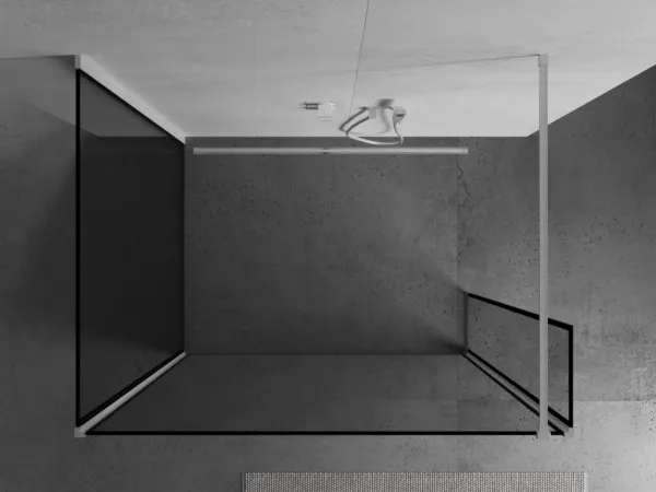 MEXEN/S - Kioto Sprchová zástena WALK-IN 100 x 70 x 40, čierny vzor, biela 800-100-070-221-20-70-040