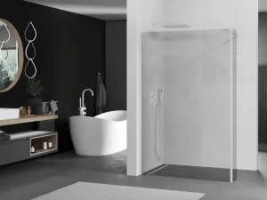 MEXEN/S - Kioto Sprchová zástena WALK-IN 100 x 40, transparent, biela 800-100-212-20-00-040