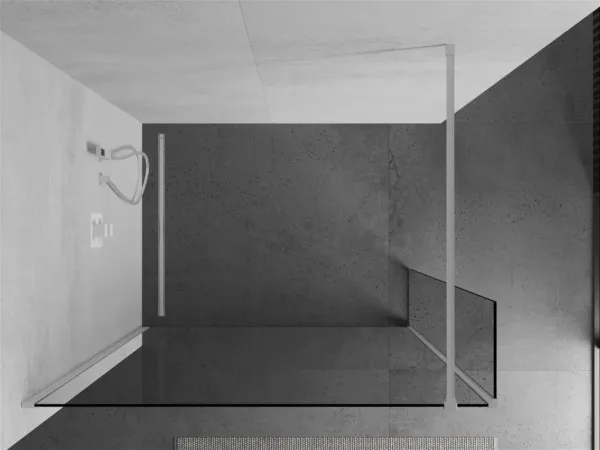 MEXEN/S - Kioto Sprchová zástena WALK-IN 100 x 40, transparent, biela 800-100-212-20-00-040