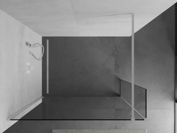 MEXEN/S - Kioto Sprchová zástena WALK-IN 100 x 40, transparent, biela 800-100-212-20-00-040