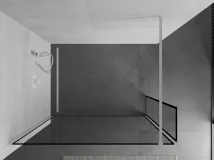 MEXEN/S - Kioto Sprchová zástena WALK-IN 90 x 40, čierny vzor, biela 800-090-212-20-70-040