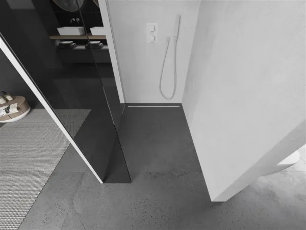 MEXEN/S - Kioto Sprchová zástena WALK-IN 110 x 40, transparent, biela 800-110-212-20-00-040