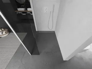 MEXEN/S - Kioto Sprchová zástena WALK-IN 110 x 40, transparent, biela 800-110-212-20-00-040