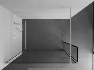 MEXEN/S - Kioto Sprchová zástena WALK-IN 110 x 40, čierny vzor, biela 800-110-212-20-70-040