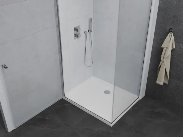 MEXEN/S - Pretória sprchovací kút 100x110, transparent, chróm + sprchová vanička vrátane sifónu 852-100-110-01-00-4010