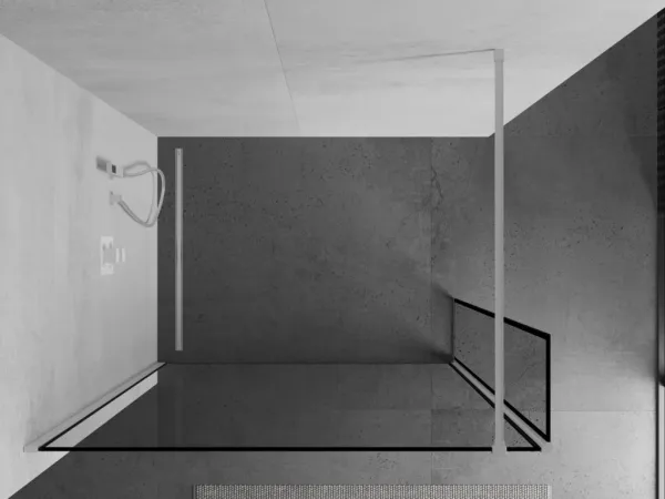 MEXEN/S - Kioto Sprchová zástena WALK-IN 110 x 30, čierny vzor, biela 800-110-212-20-70-030