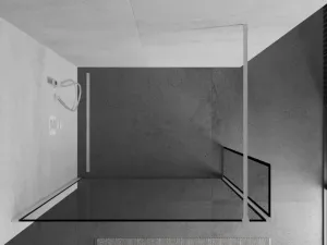 MEXEN/S - Kioto Sprchová zástena WALK-IN 110 x 30, čierny vzor, biela 800-110-212-20-70-030
