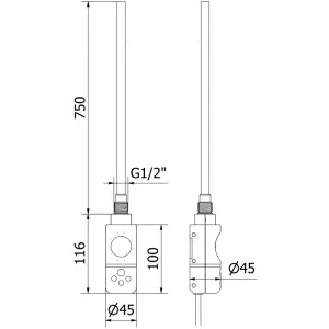 MEXEN/S - Helios radiátor + vykurovacia tyč 1800 x 600 mm, 900 W, zlatá W103-1800-600-2900-50