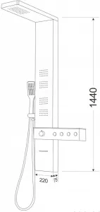 MEXEN - Sprchový panel Natan s výtokom, chróm 7626-04-00