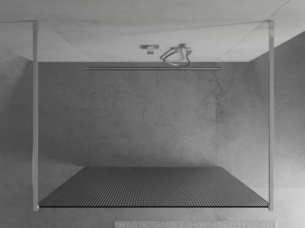 MEXEN/S - Kioto Sprchová zástena WALK-IN voľne stojaca 120 x 200, prúžky 8 mm, chróm 800-120-002-01-09