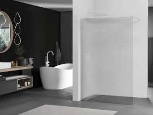 MEXEN/S - Kioto Sprchová zástena WALK-IN 120 x 200, prúžky 8 mm, biela 800-120-101-20-09