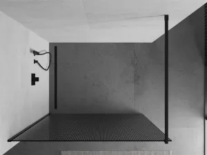 MEXEN/S - Kioto Sprchová zástena WALK-IN 120 x 200, prúžky 8 mm, čierna 800-120-101-70-09