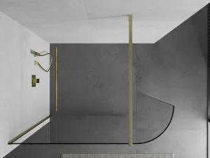 MEXEN/S - Kioto Sprchová zástena WALK-IN 120 x 200, transparent 8 mm, zlatá kartáčovaná 800-120-101-55-06