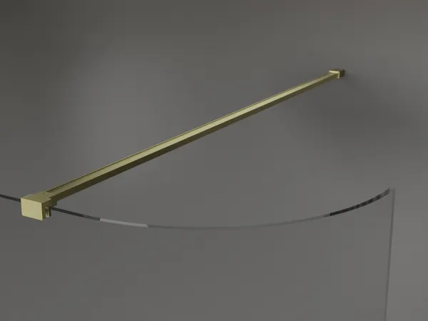 MEXEN/S - Kioto Sprchová zástena WALK-IN 100 x 200, transparent 8 mm, zlatá kartáčovaná 800-100-101-55-06