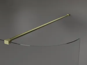 MEXEN/S - Kioto Sprchová zástena WALK-IN 100 x 200, transparent 8 mm, zlatá kartáčovaná 800-100-101-55-06