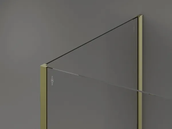 MEXEN/S - Kioto Sprchová zástena WALK-IN 125 x 90 x 30, transparent, zlatá 800-125-090-221-50-00-030