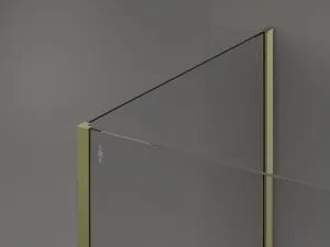 MEXEN/S - Kioto Sprchová zástena WALK-IN 125 x 90 x 30, transparent, zlatá 800-125-090-221-50-00-030