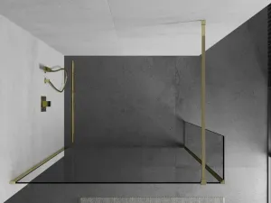 MEXEN/S - Kioto Sprchová zástena WALK-IN 100 x 40, transparent, zlatá 800-100-212-50-00-040