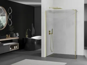 MEXEN/S - Kioto Sprchová zástena WALK-IN 100 x 40, transparent, zlatá 800-100-212-50-00-040