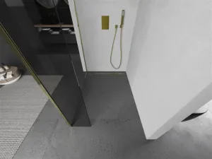 MEXEN/S - Kioto Sprchová zástena WALK-IN 105 x 40, transparent, zlatá 800-105-212-50-00-040