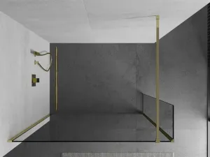 MEXEN/S - Kioto Sprchová zástena WALK-IN 90 x 40, transparent, zlatá 800-090-212-50-00-040