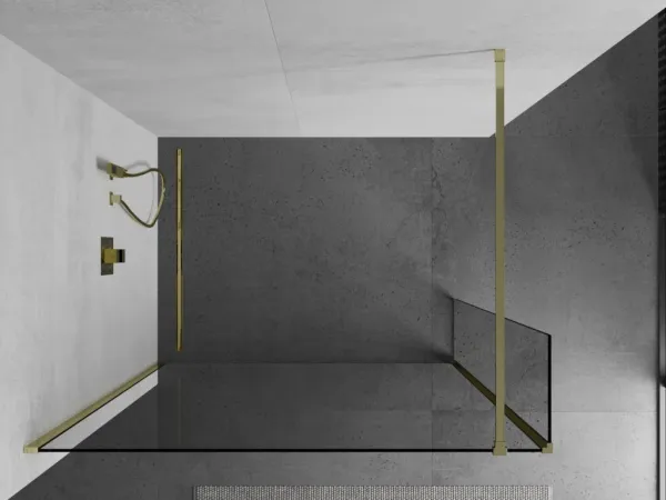 MEXEN/S - Kioto Sprchová zástena WALK-IN 115 x 30, transparent, zlatá 800-115-212-50-00-030