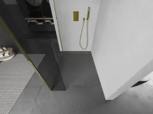 MEXEN/S - Kioto Sprchová zástena WALK-IN 100 x 40, transparent, zlatá 800-100-212-50-00-040