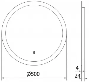 MEXEN - Oro zrkadlo s osvetlením 50, LED 6000K, 9824-050-050-611-00