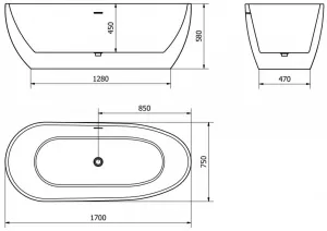 Mexen Eos, 170 x 75 cm 52471707500-01
