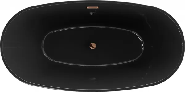 MEXEN/S - Eris voľne stojaca vaňa 170 x 80, čierna, sifón a prepad ružové zlato 53441708070-60