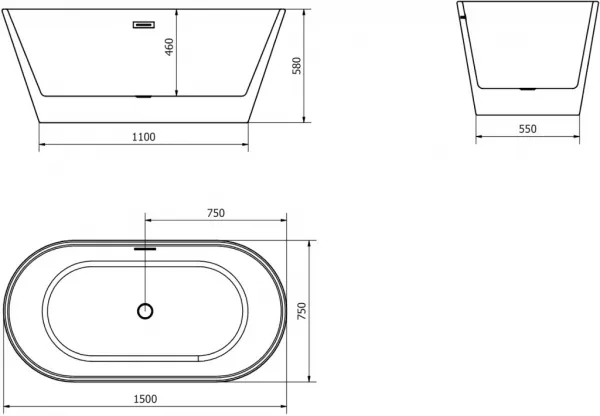 MEXEN Flavia 150 x 75 cm 54031507575-01