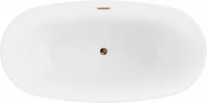 MEXEN/S - Eris voľne stojaca vaňa 180 x 80, biela, sifón a prepad ružové zlato 53441808000-60