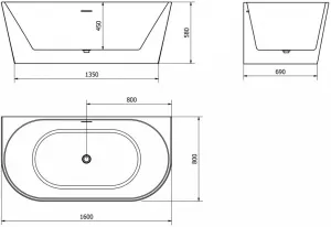 Mexen Oval, 160 x 80 cm 52671608075-01