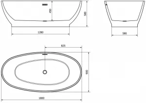 MEXEN Bilbao 180 x 90 cm 51311809000-01