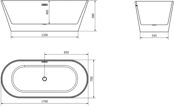 MEXEN Flavia 170 x 75 cm 54031708000-70