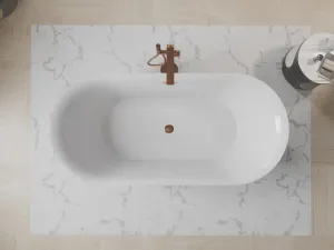 MEXEN/S - Roxy voľne stojaca vaňa 170 x 80, biela, sifón a prepad ružové zlato 51201708000-60