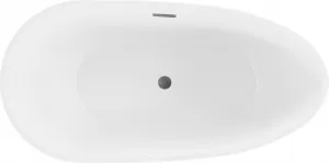 MEXEN/S - Eos voľne stojaca vaňa 170 x 75, biela, sifón a prepad grafit metal 52471707500-95