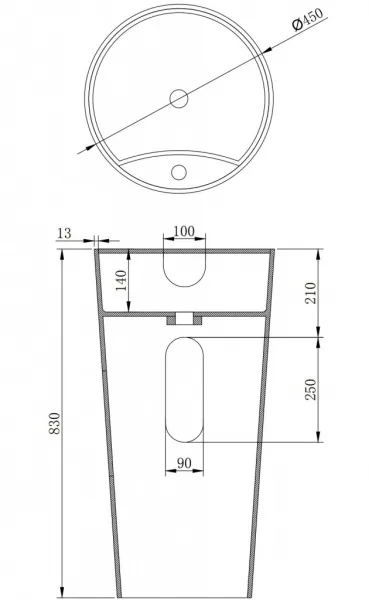 MEXEN - Onyx-02 Voľne stojace umývadlo z liateho mramoru 45 x 45, biela mat 26544500