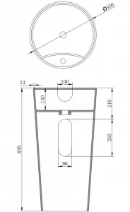 MEXEN - Onyx-02 Voľne stojace umývadlo z liateho mramoru 45 x 45, biela mat 26544500