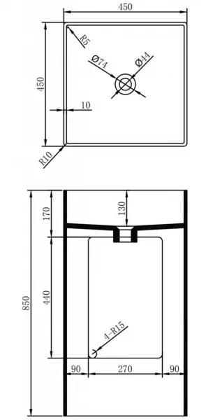 MEXEN - Xola-2 Voľne stojace umývadlo z liateho mramoru 45 x 45, biela mat 26594500