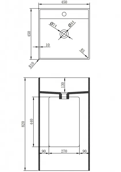MEXEN - Belen Voľne stojace umývadlo z liateho mramoru 45 x 45, biela mat 26604500